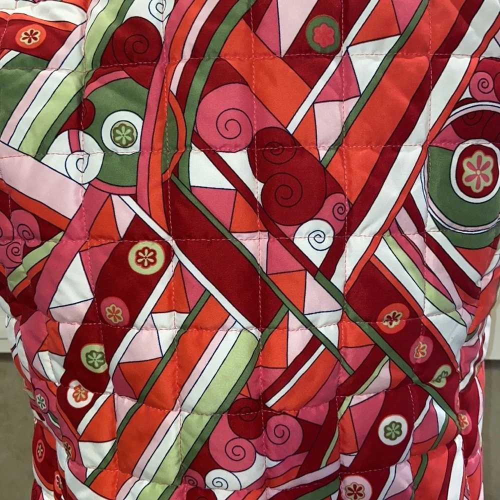Children’s Place Pink/Red/White/Green Swirl Quilted Vest -Girls